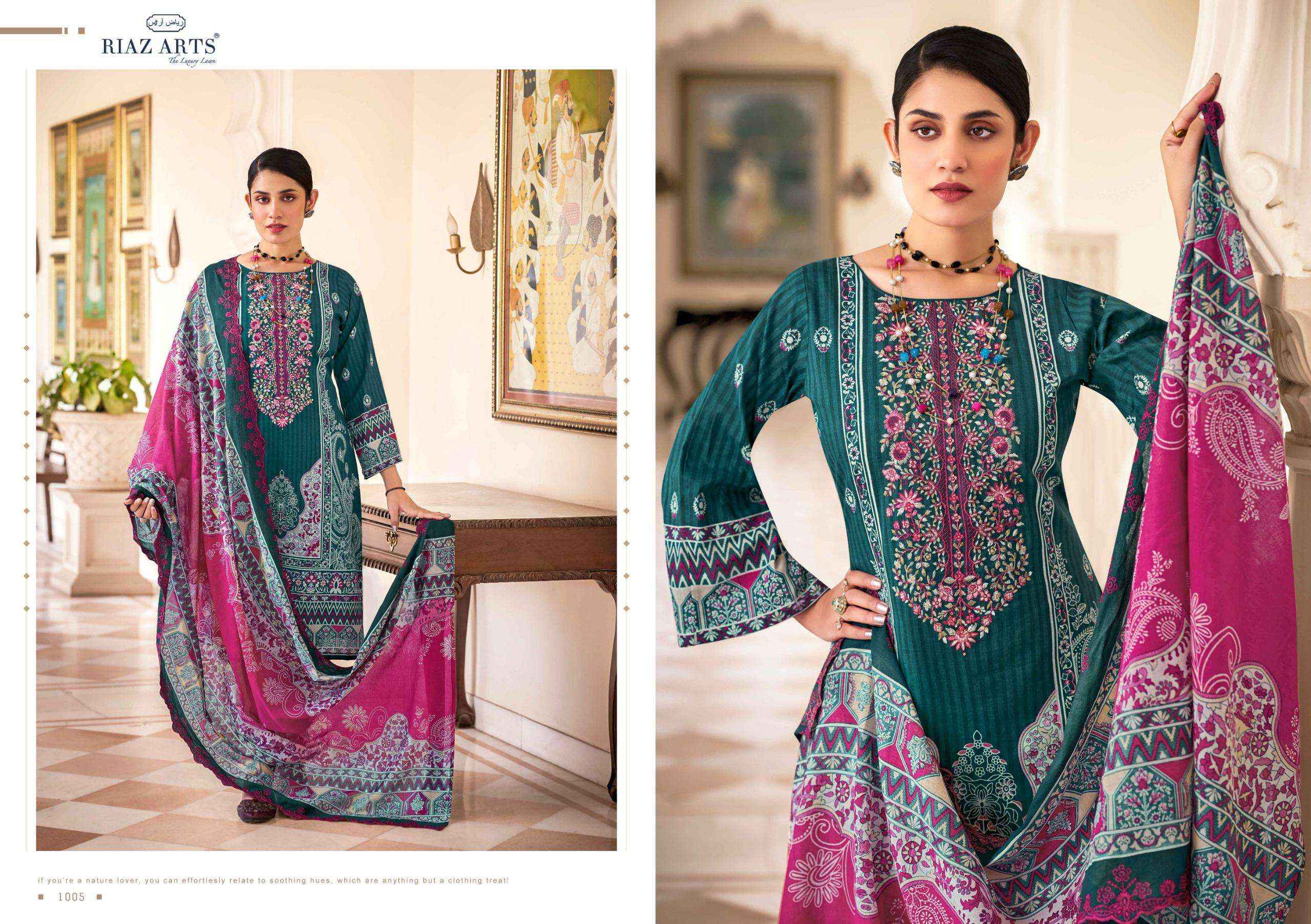 Riaz Arts Bin Saeed Vol 9 Cotton Dress Material 6 pcs Catalogue