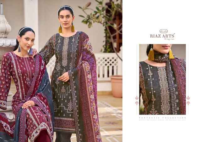 Riaz Arts Chevron Cotton Dress Material 8 pcs Catalogue