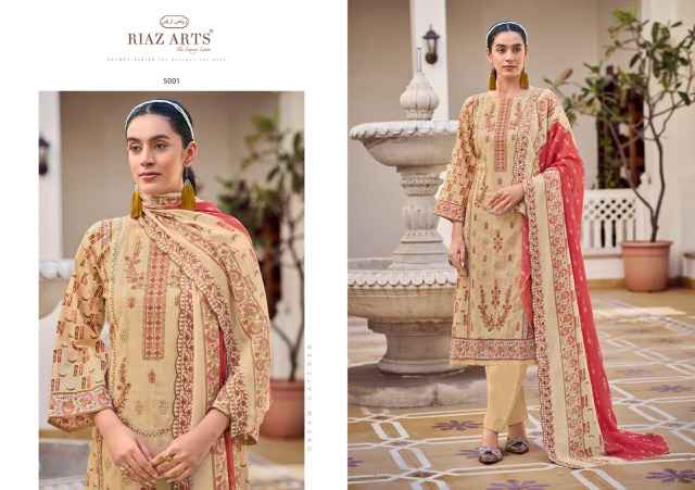 Riaz Arts Chevron Cotton Dress Material 8 pcs Catalogue