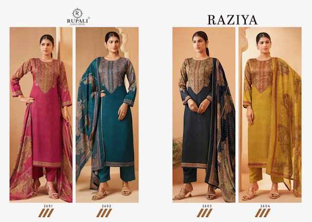 Rupali Fashion Raziya Jam Satin Dress Material 4 pcs Catalogue