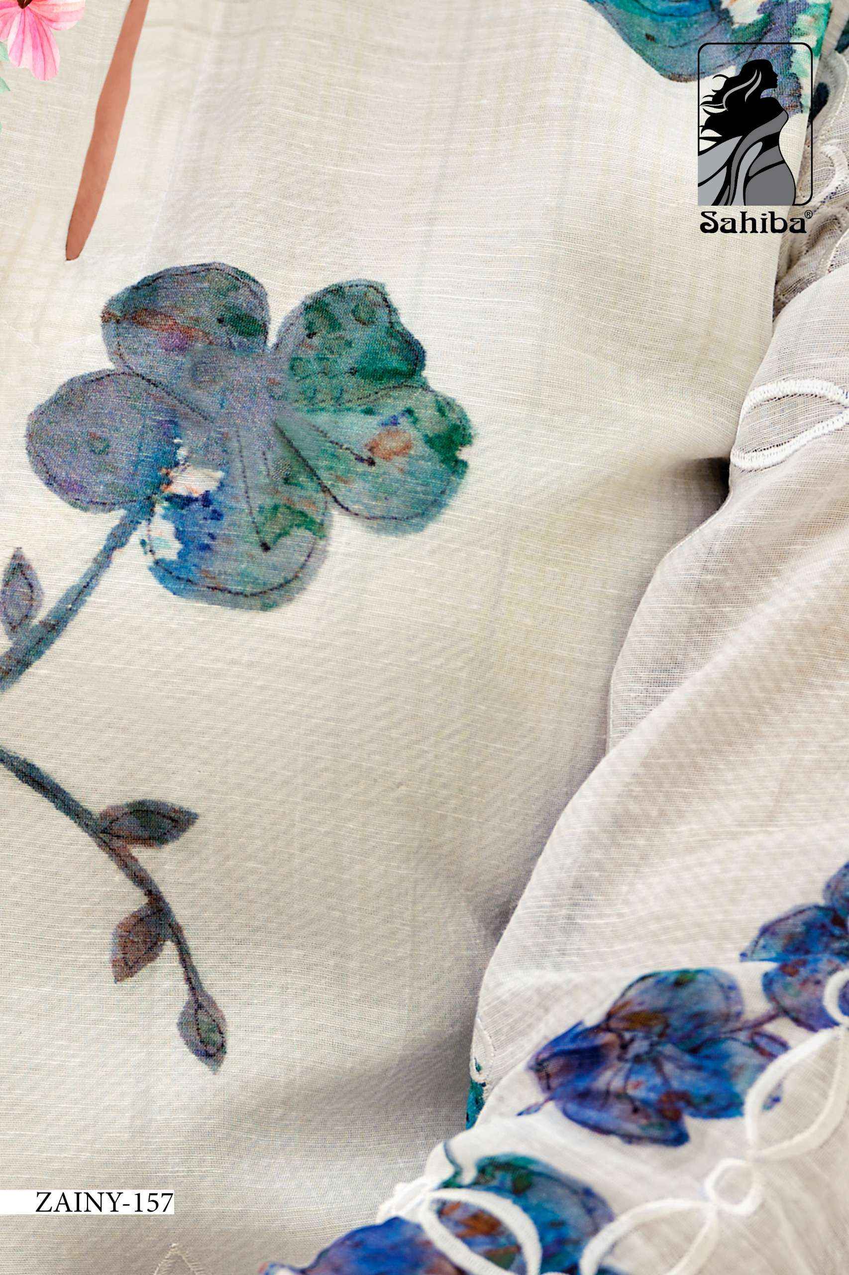 Sahiba Zainy Linen Cotton Dress Material 5 pcs Catalogue