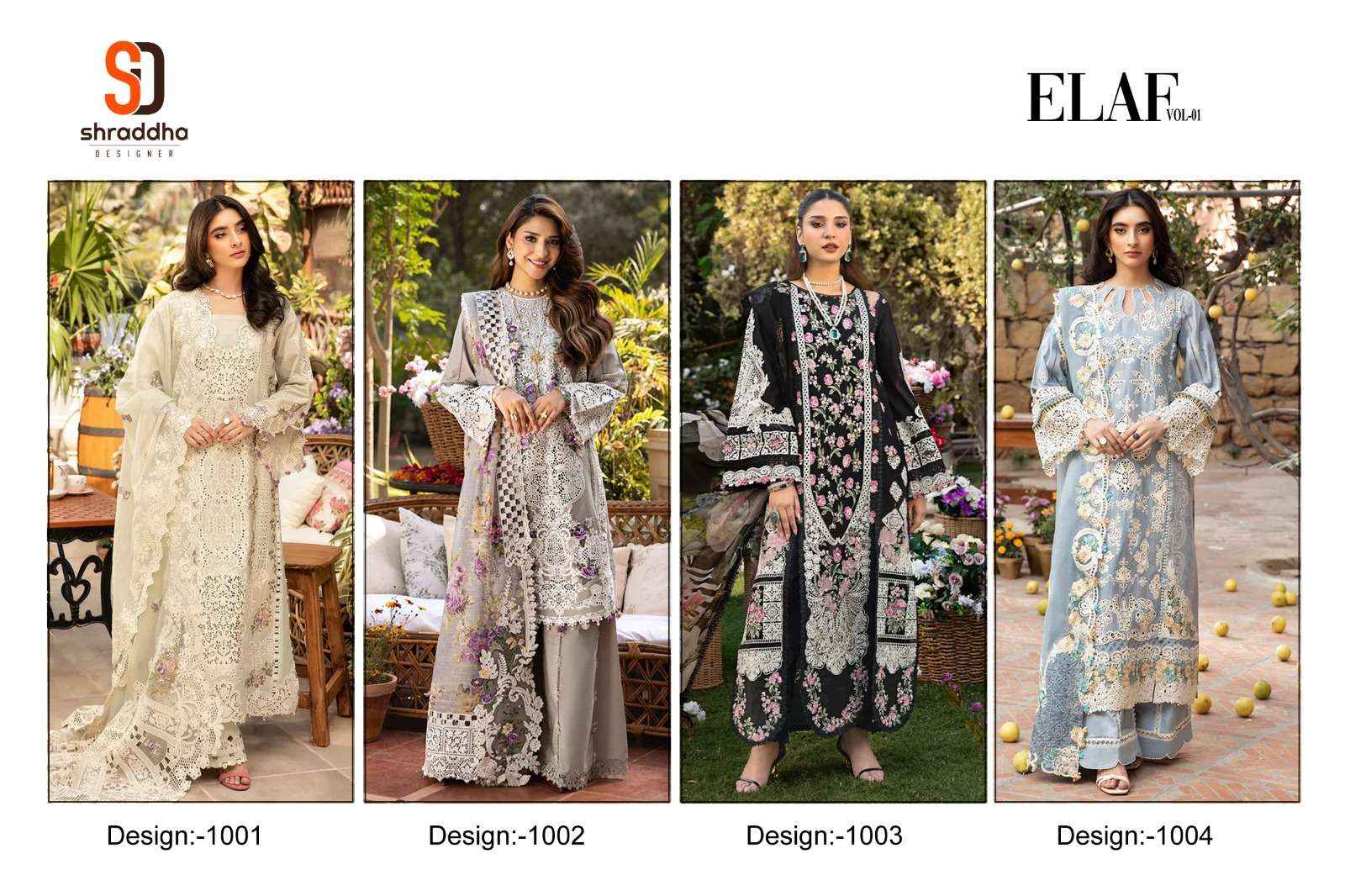 Shraddha Designer Elaf Vol 1 Cotton Dress Material 4 pcs Catalogue