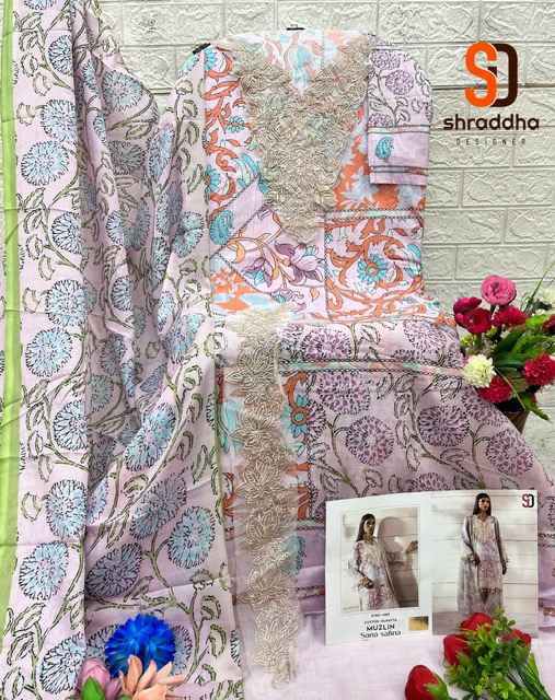 Shraddha Designer Muzlin Sana Safinaz Lawn Cotton Dress Material 8 pcs Catalogue