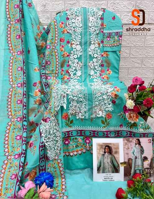 Shraddha Designer Muzlin Sana Safinaz Lawn Cotton Dress Material 8 pcs Catalogue
