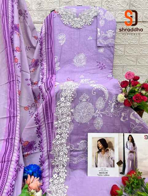 Shraddha Designer Muzlin Sana Safinaz Lawn Cotton Dress Material 8 pcs Catalogue