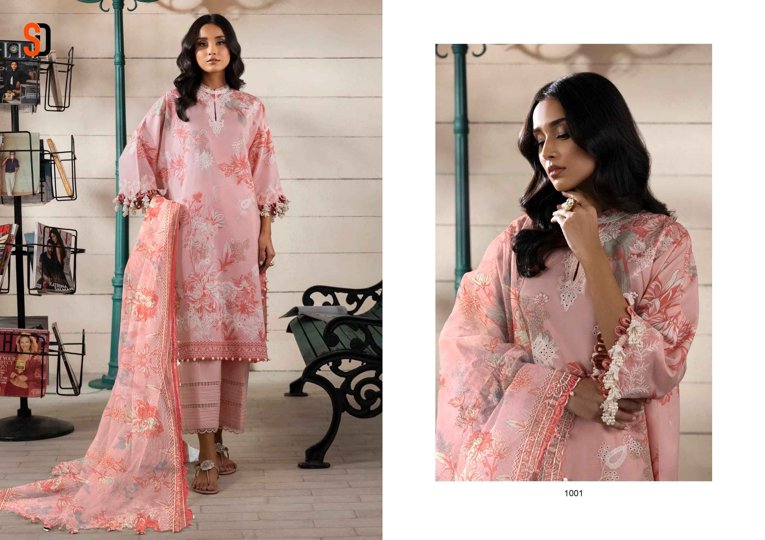 Shraddha Designer Muzlin Sana Safinaz Lawn Cotton Dress Material 8 pcs Catalogue