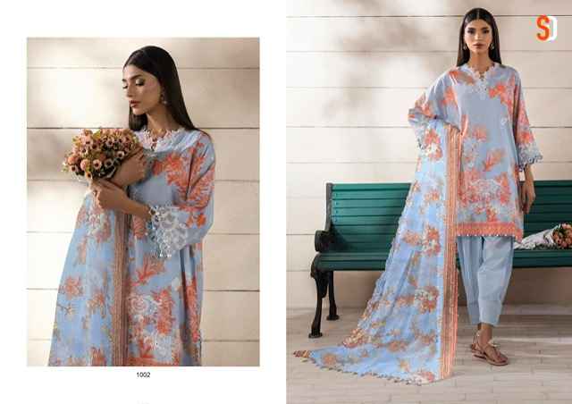 Shraddha Designer Muzlin Sana Safinaz Lawn Cotton Dress Material 8 pcs Catalogue