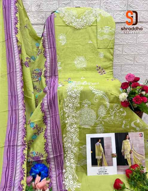 Shraddha Designer Muzlin Sana Safinaz Lawn Cotton Dress Material 8 pcs Catalogue