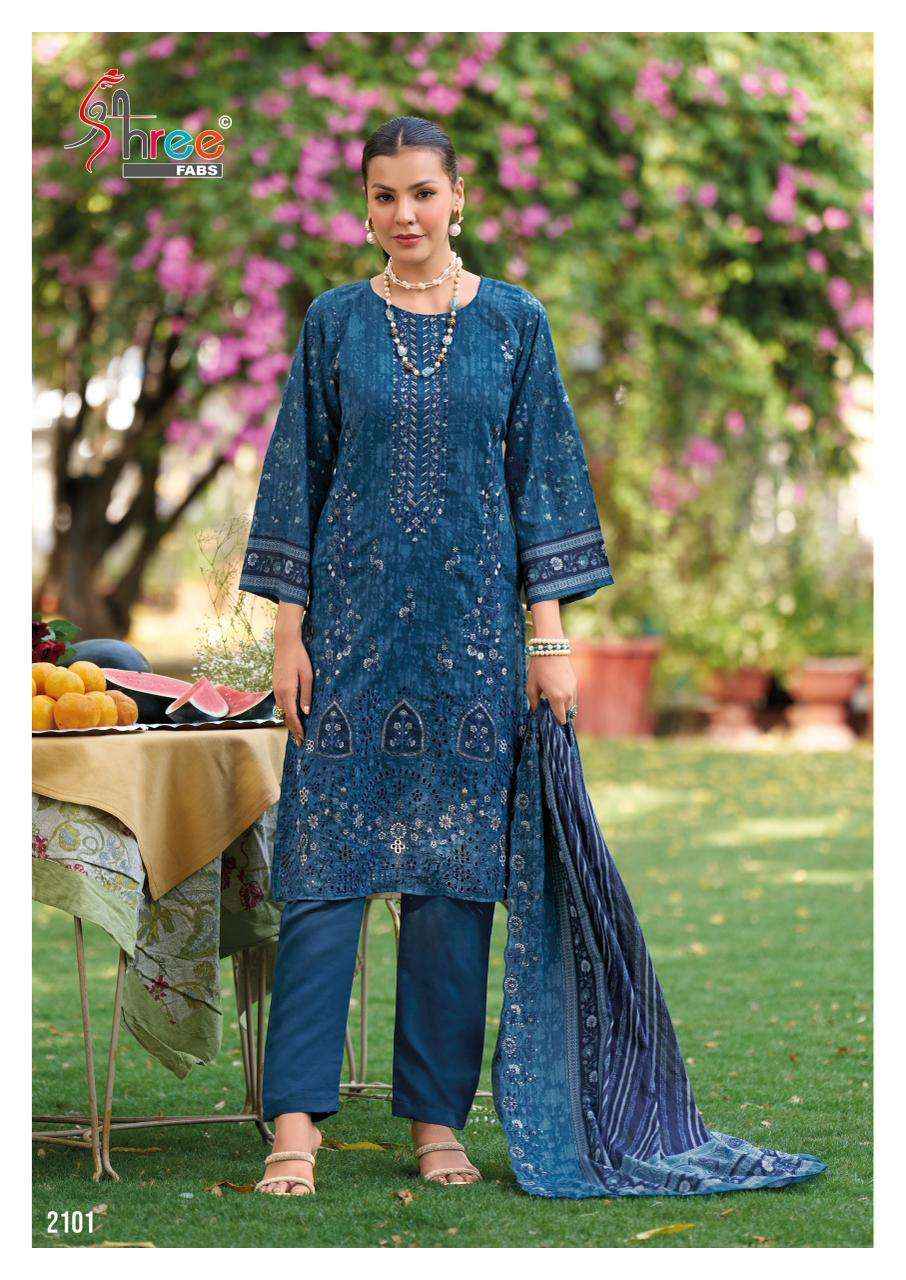 Shree Fabs Bin Saeed Lawn Collection Vol 21 Cotton Dress Material 6 pcs Catalogue