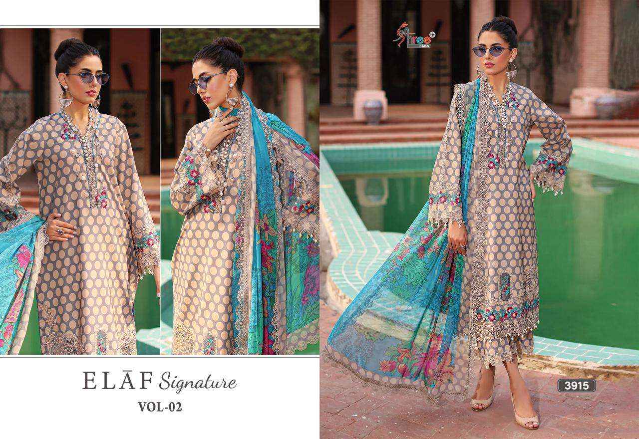 Shree Fabs Elaf Signature Vol 2 Lawn Cotton Dress Material 6 pcs Catalogue