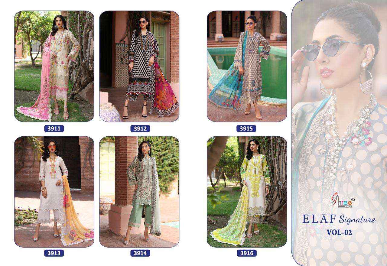 Shree Fabs Elaf Signature Vol 2 Lawn Cotton Dress Material 6 pcs Catalogue