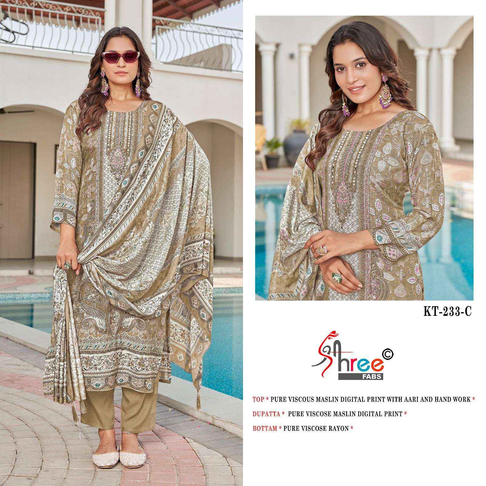 Shree Fabs Kt 233 Viscouse Dress Material 4 pcs Catalogue