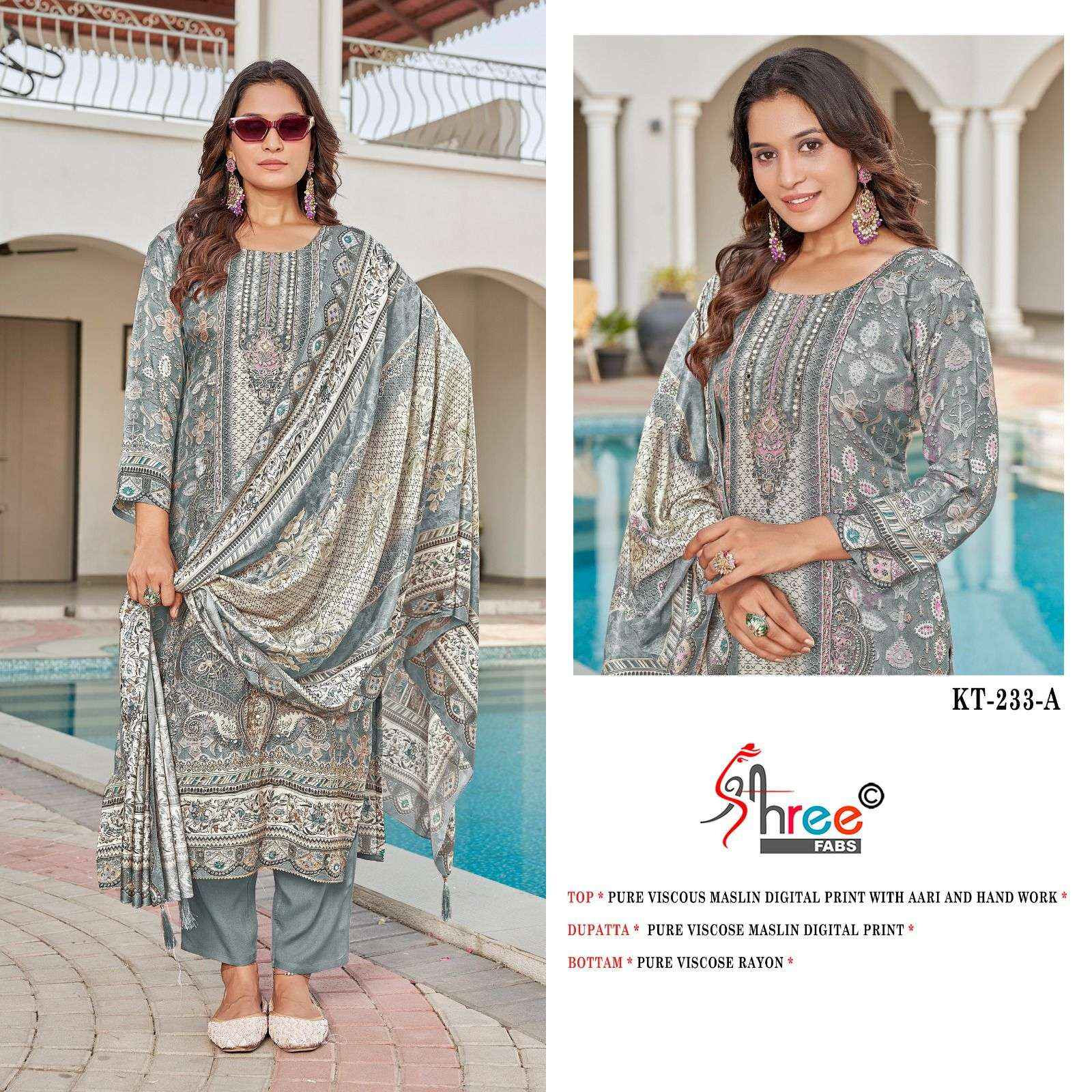 Shree Fabs Kt 233 Viscouse Dress Material 4 pcs Catalogue