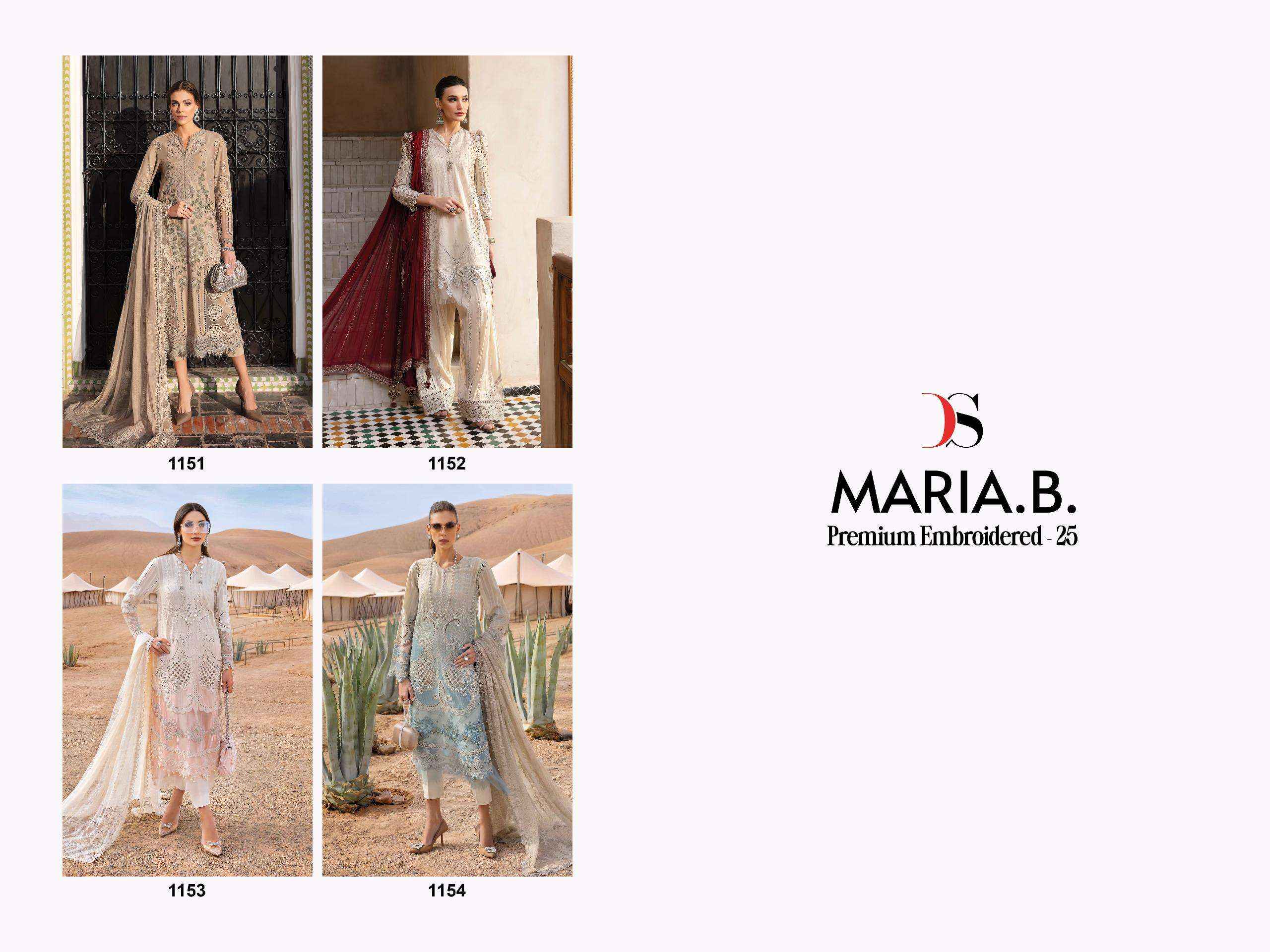 Shree Fabs Maria B Premium Embroidered 25 Cotton Dress Material 4 pcs Catalogue