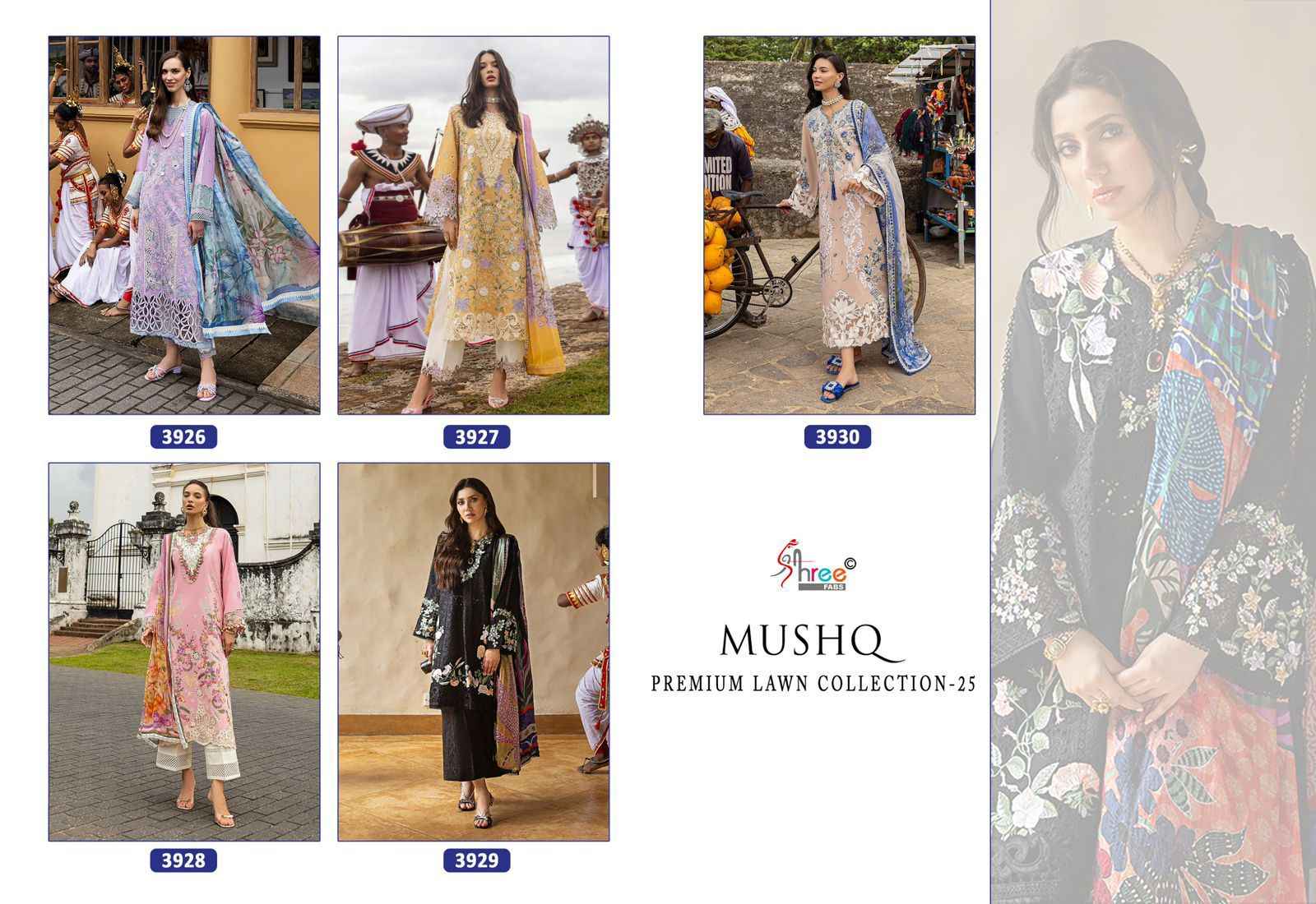 Shree Fabs Mushq 25 Lawn Cotton Dress Material 5 pcs Catalogue