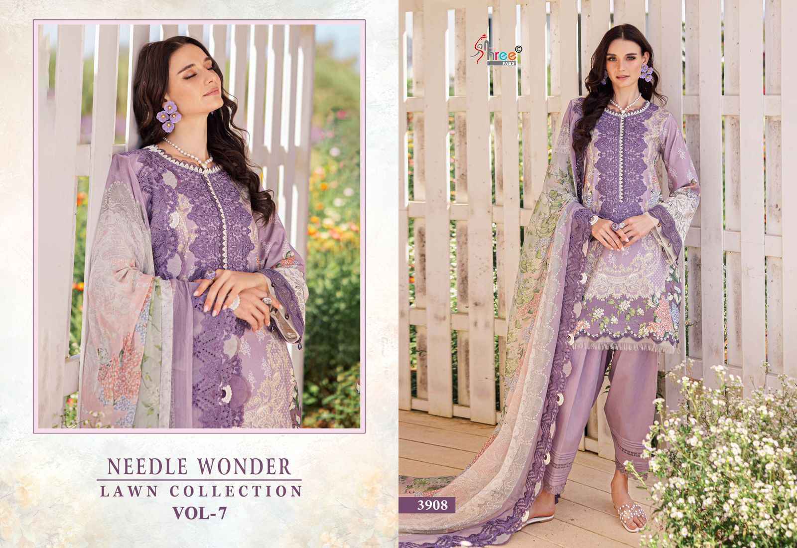 Shree Fabs Needle Wonder Lawn Collection Vol 7 Cotton Dress Material 7 pcs Catalogue