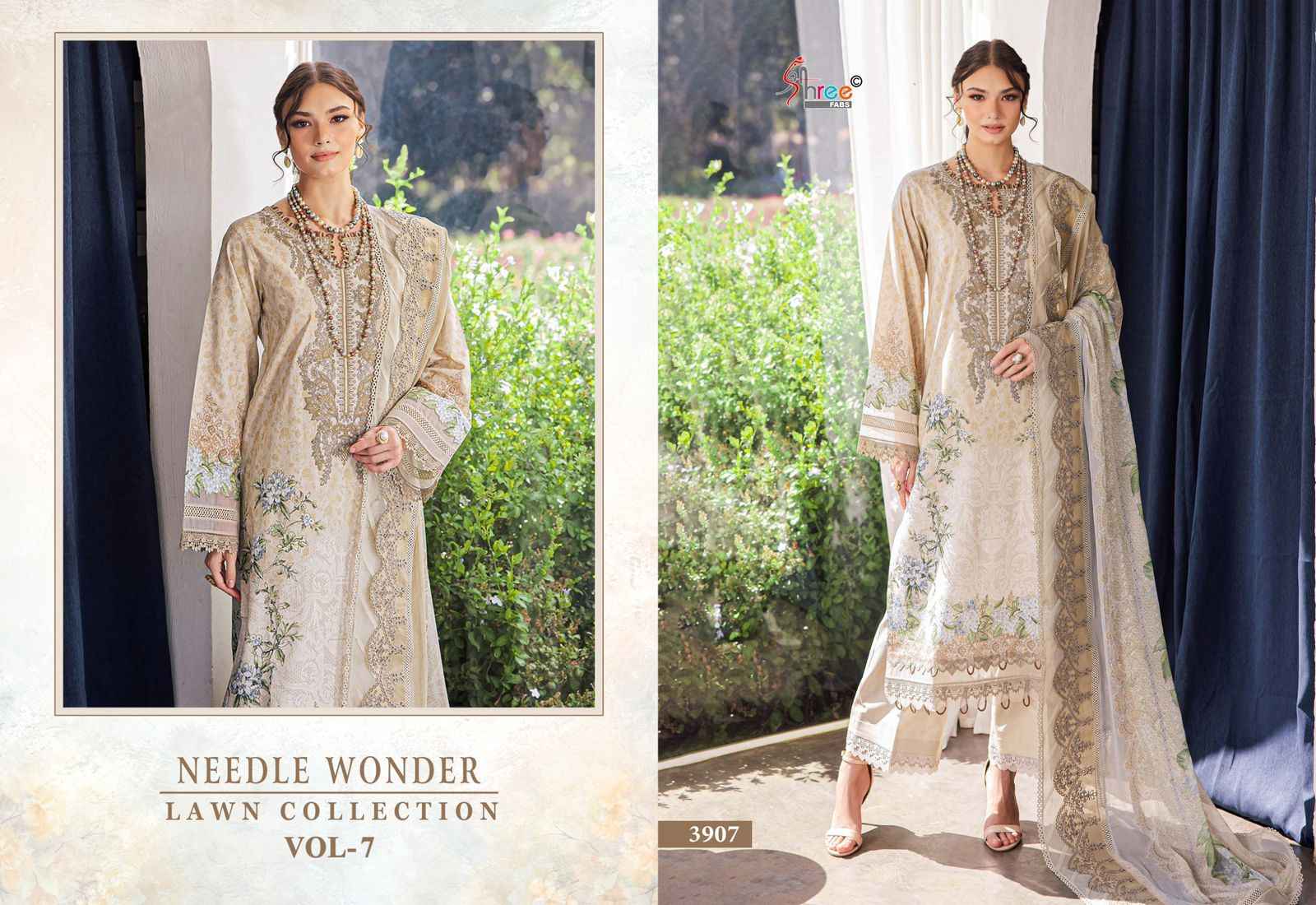 Shree Fabs Needle Wonder Lawn Collection Vol 7 Cotton Dress Material 7 pcs Catalogue