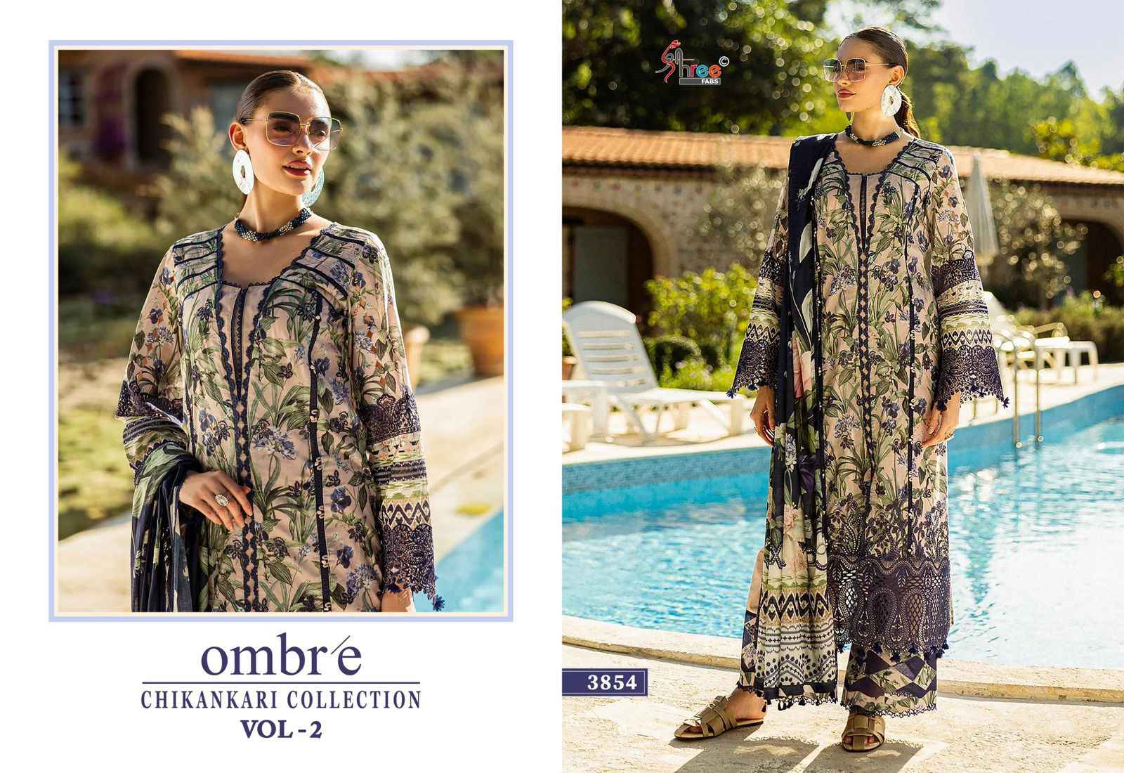 Shree Fabs Ombre Chikankari Collection Vol 2 Cotton Dress Material 8 pcs Catalogue