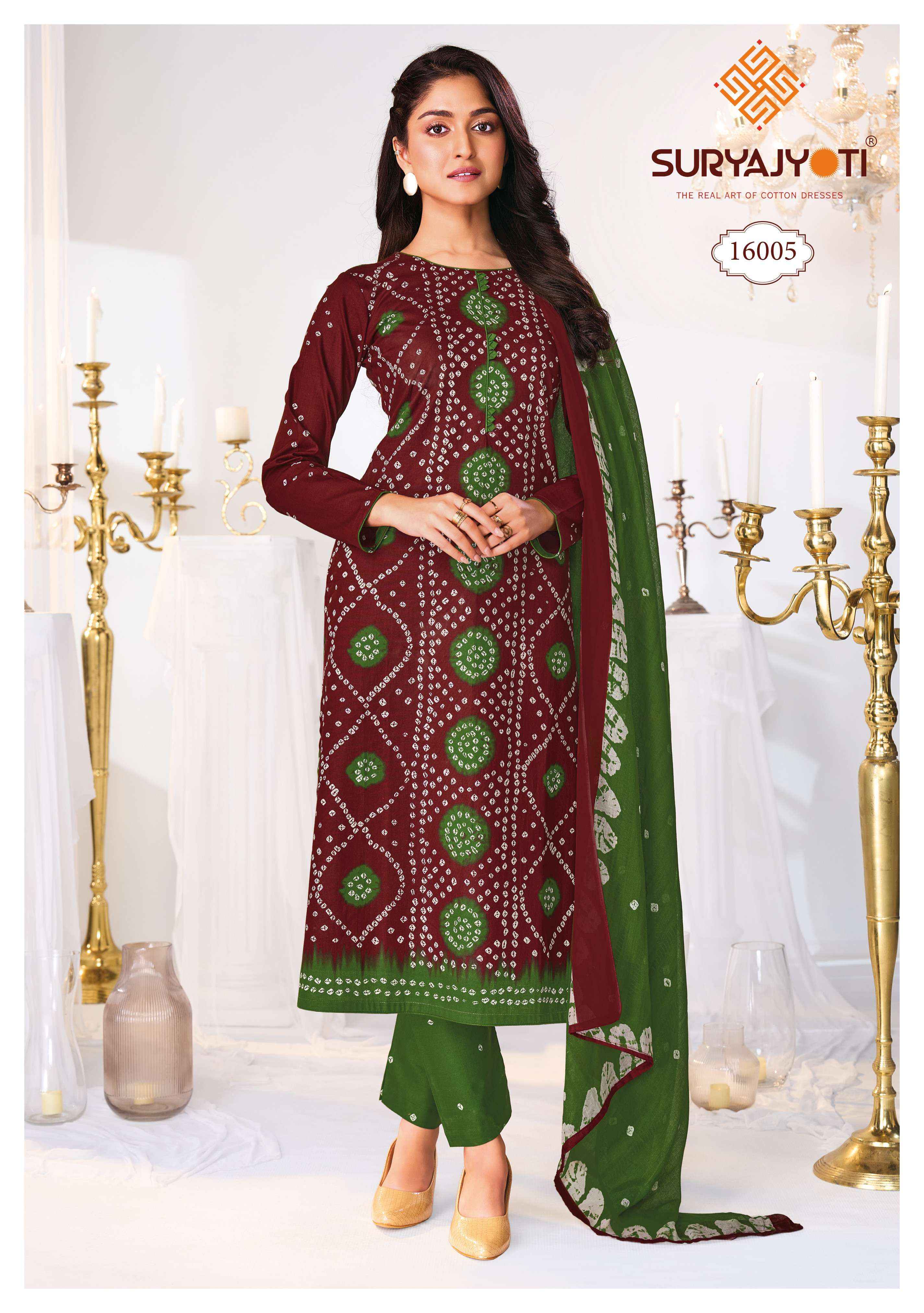 Suryajyoti Bandhani Special Vol 16 Cotton Dress Material 10 pcs Catalogue