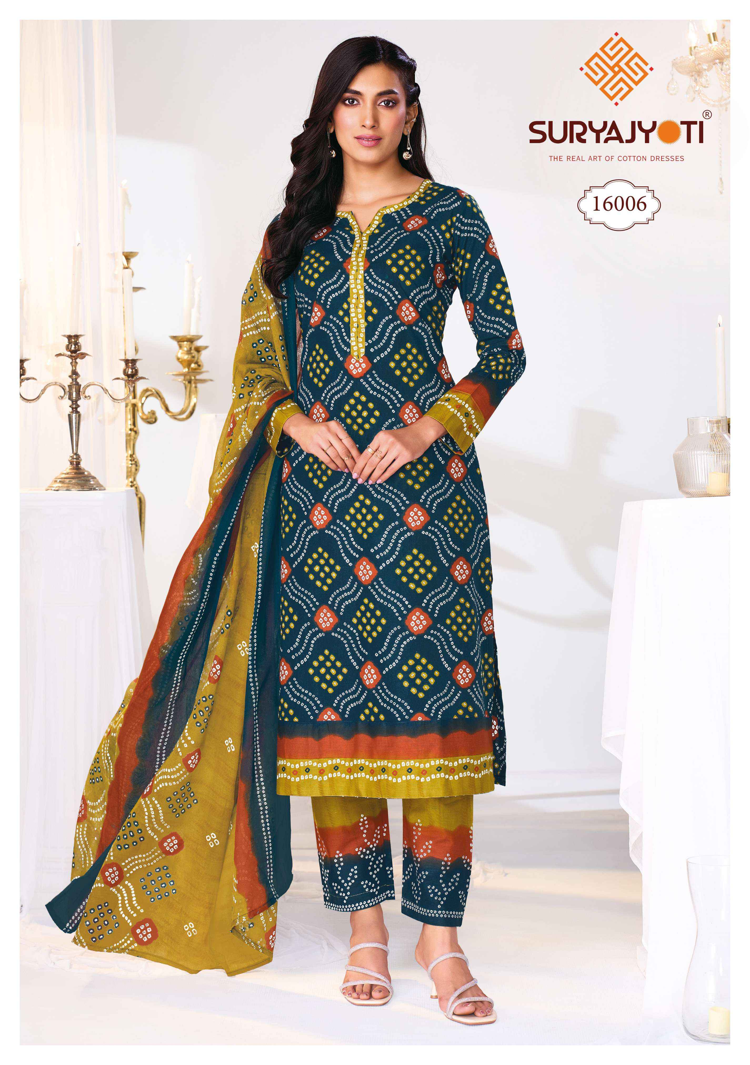 Suryajyoti Bandhani Special Vol 16 Cotton Dress Material 10 pcs Catalogue