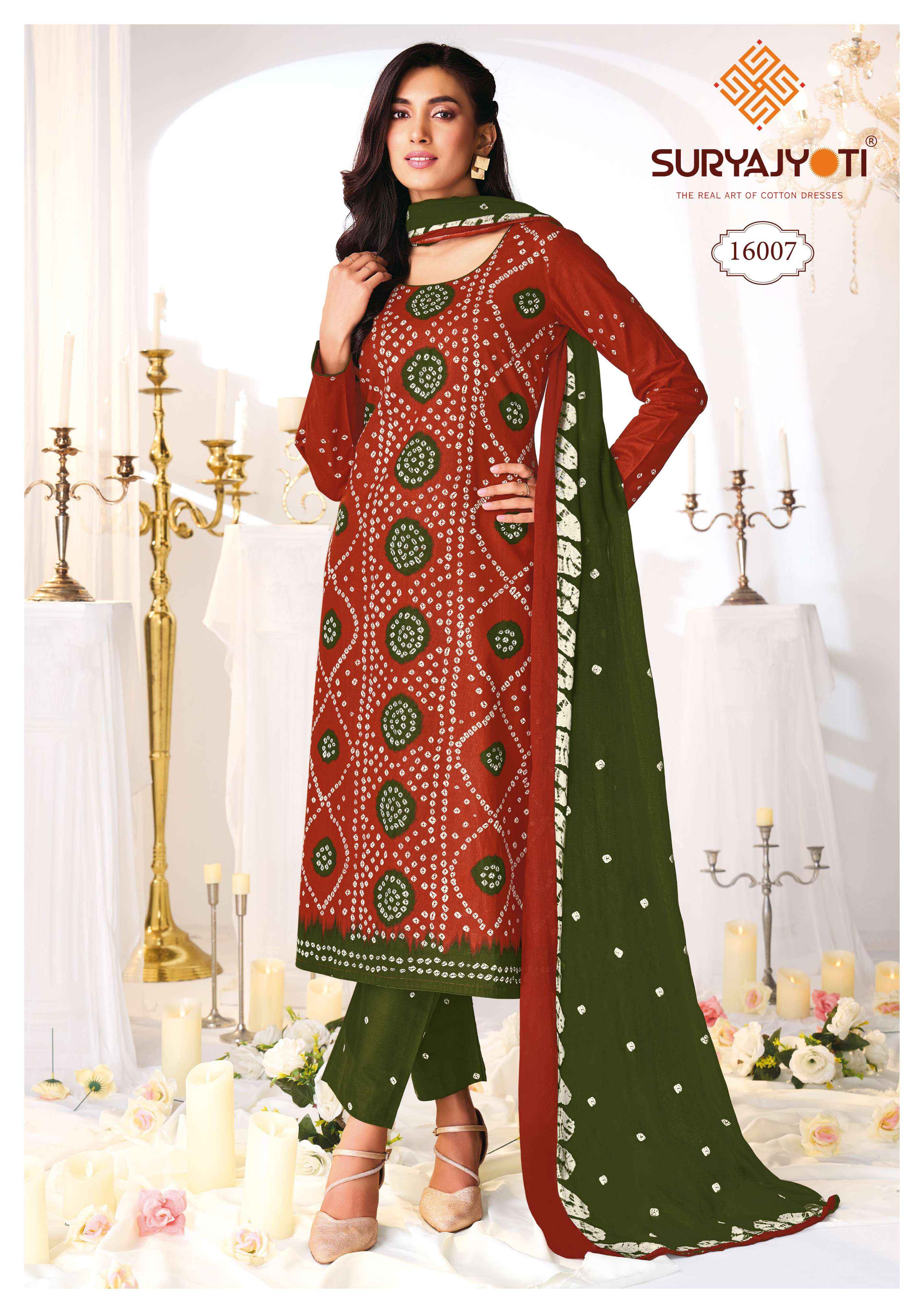 Suryajyoti Bandhani Special Vol 16 Cotton Dress Material 10 pcs Catalogue