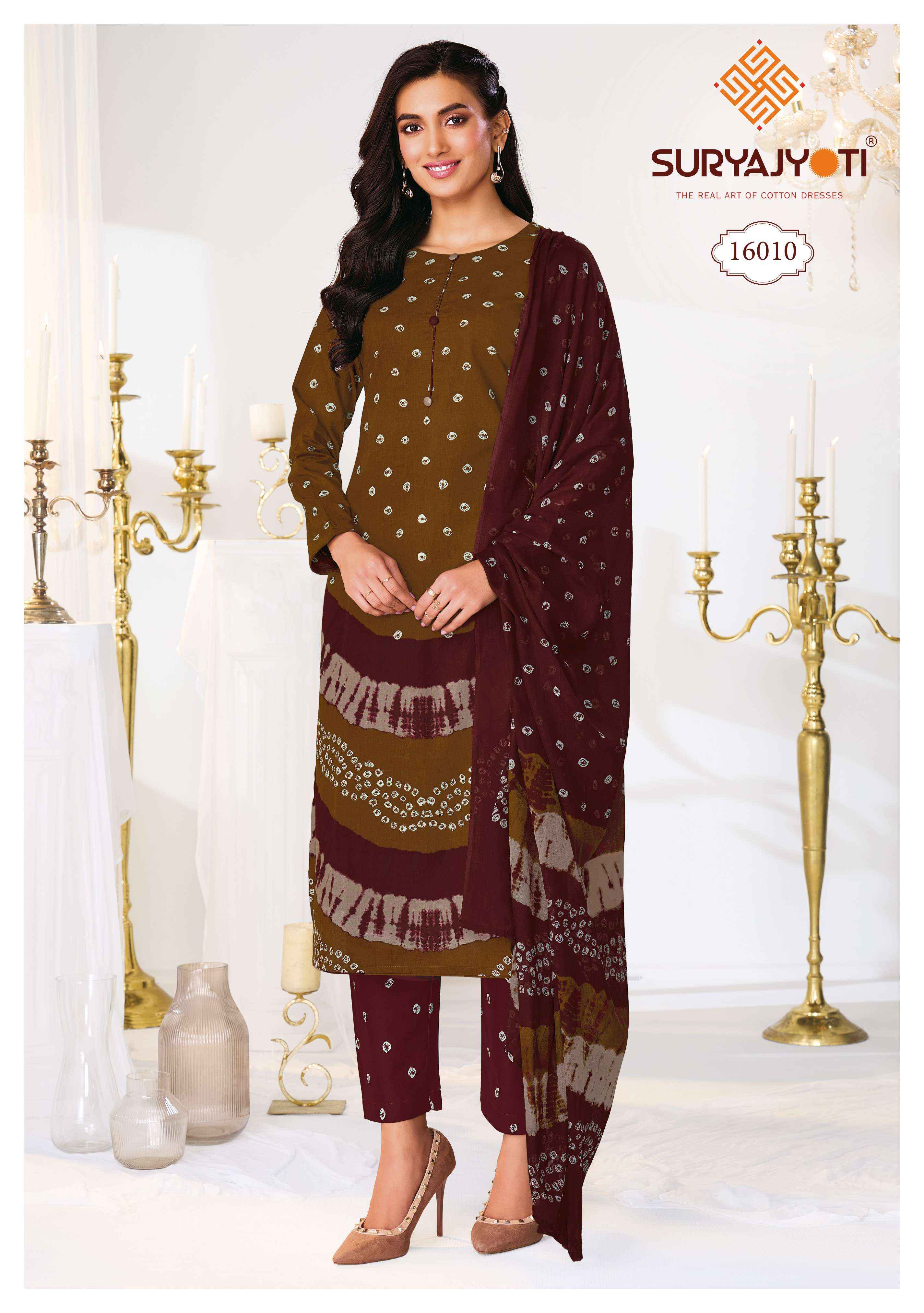 Suryajyoti Bandhani Special Vol 16 Cotton Dress Material 10 pcs Catalogue