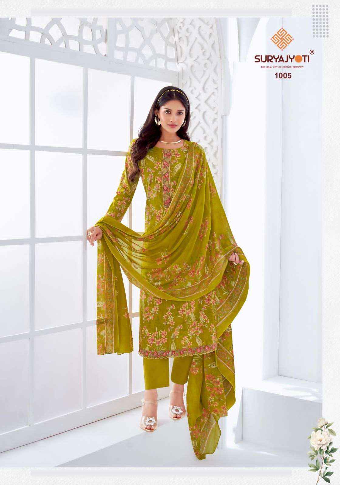 Suryajyoti Khushboo Vol 1 Lawn Cotton Dress Material 8 Pc Catalouge