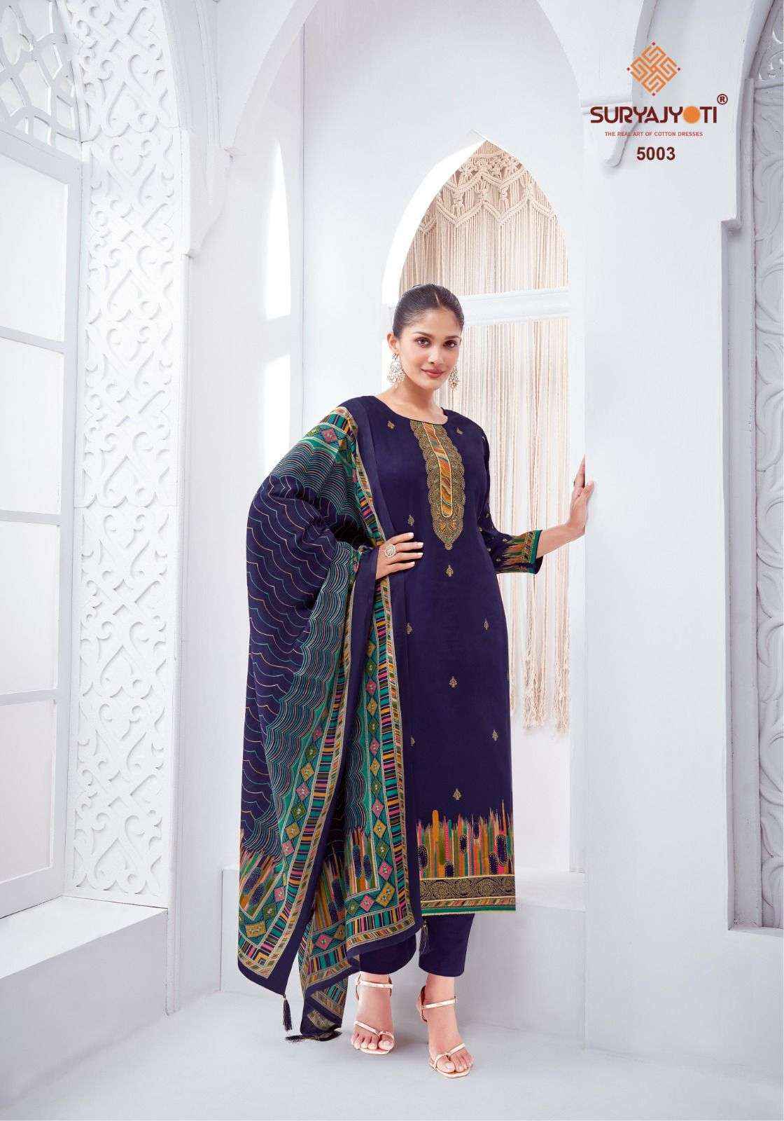 Suryajyoti Pallavi Vol 5 Jam Satin Dress Material 6 pcs Catalogue
