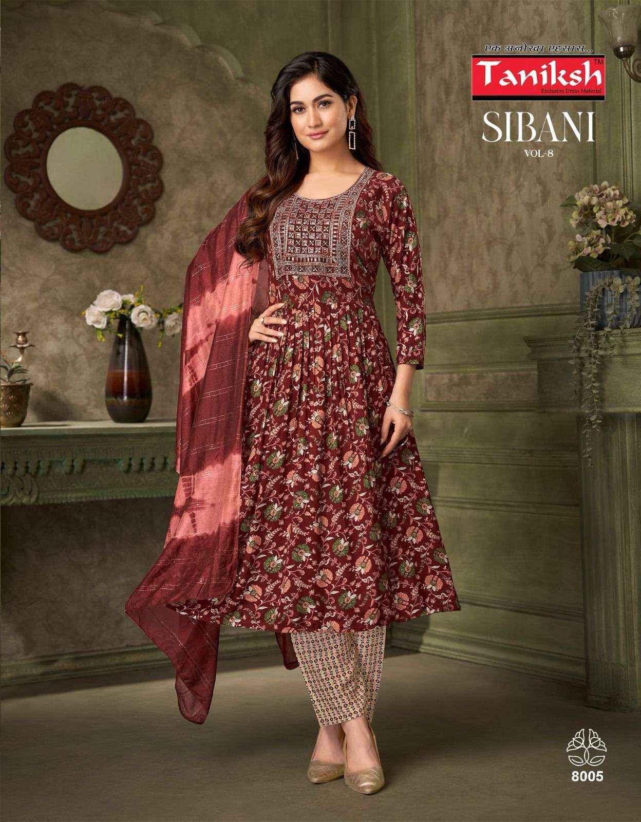 Taniksh Sibani Vol 8 Rayon Kurti Combo 8 pcs Catalogue