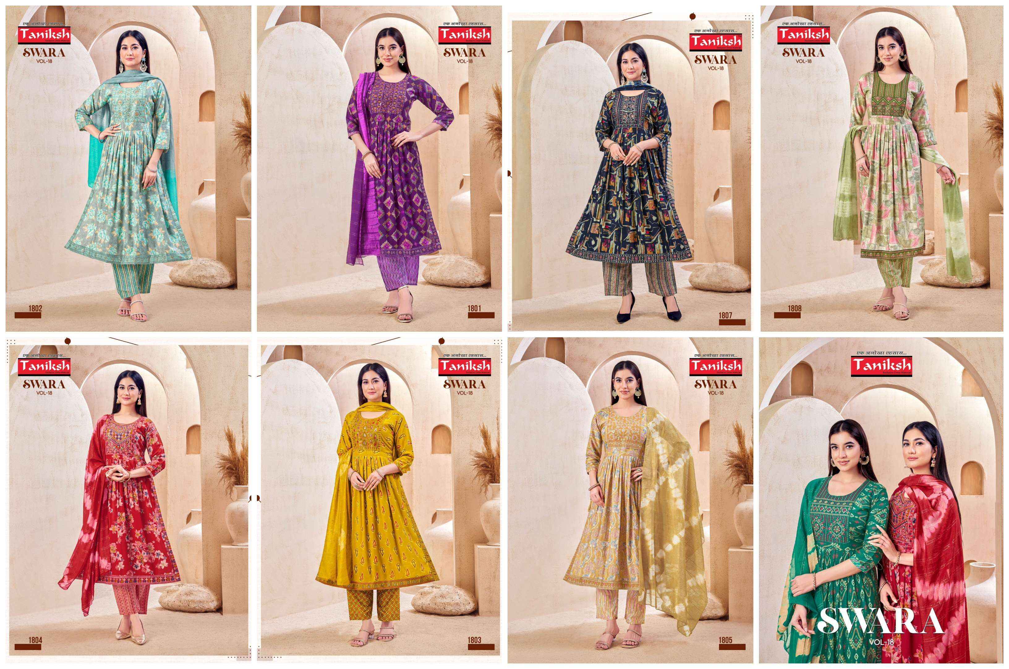 Taniksh Swara Vol 18 Rayon Kurti Combo 8 pcs Catalogue