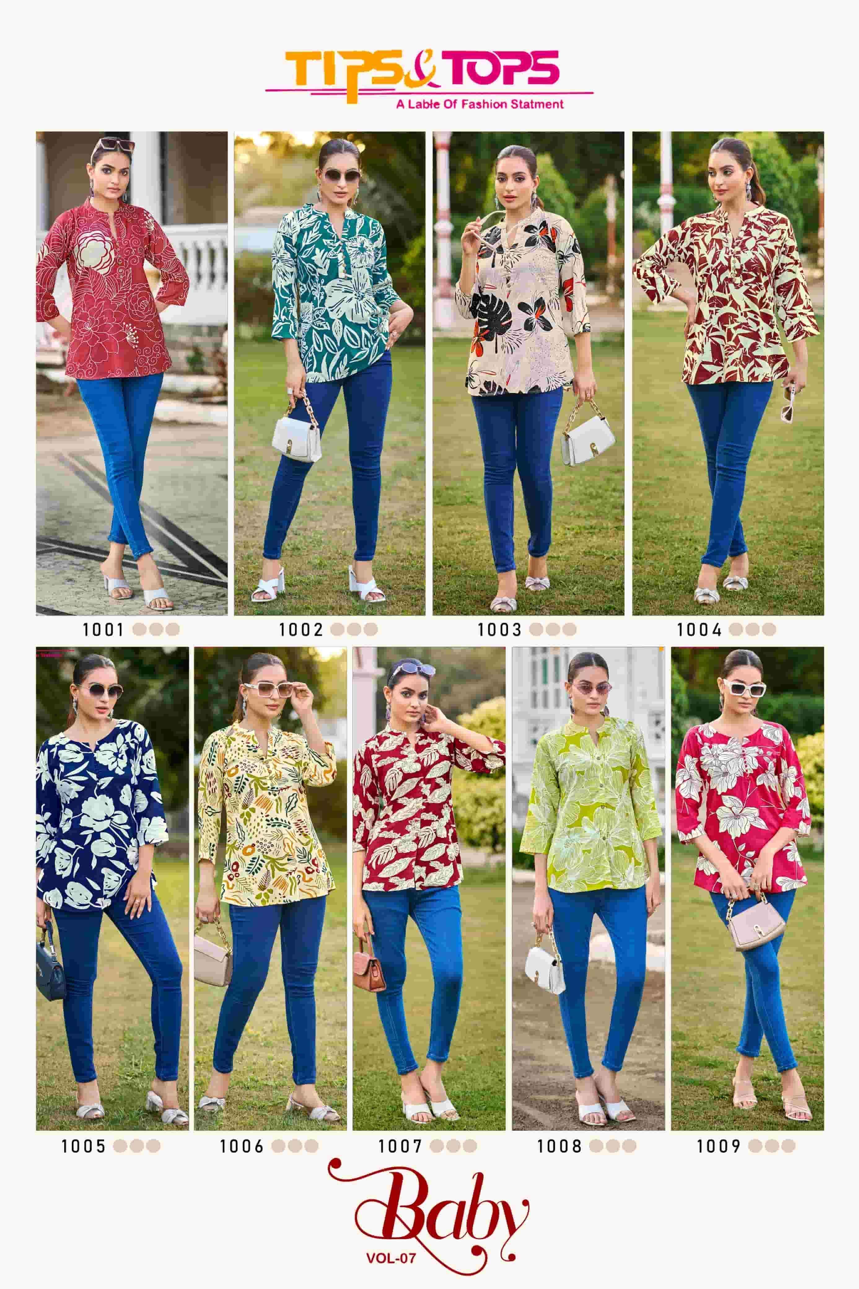 Tips & Tops Baby Vol 7 Short Rayon Kurti 9 pcs Catalogue