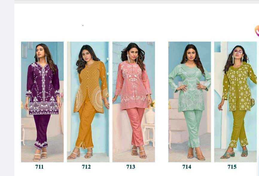 Vamika Veera Vol 3 Rayon Top With Bottom 5 pcs Catalogue