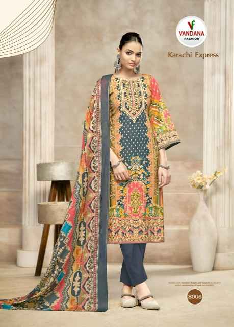 Vandana Fashion Karachi Express Vol 8 Cotton Dress Material 8 pcs Catalogue