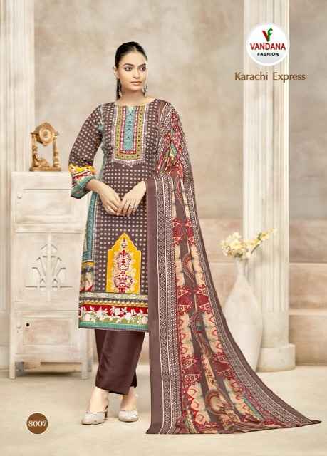 Vandana Fashion Karachi Express Vol 8 Cotton Dress Material 8 pcs Catalogue