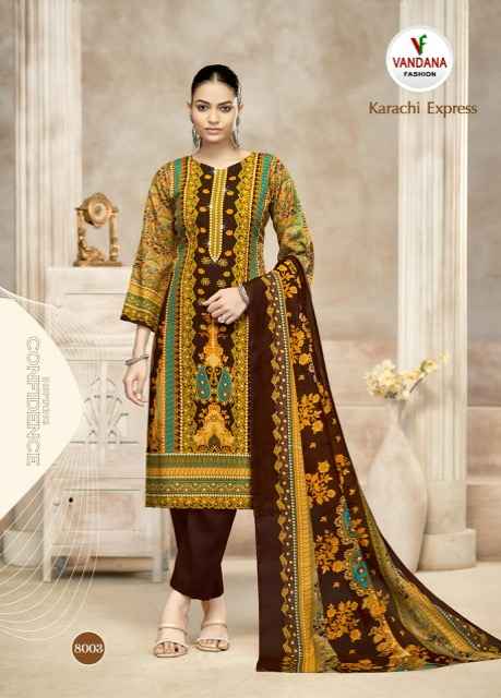 Vandana Fashion Karachi Express Vol 8 Cotton Dress Material 8 pcs Catalogue