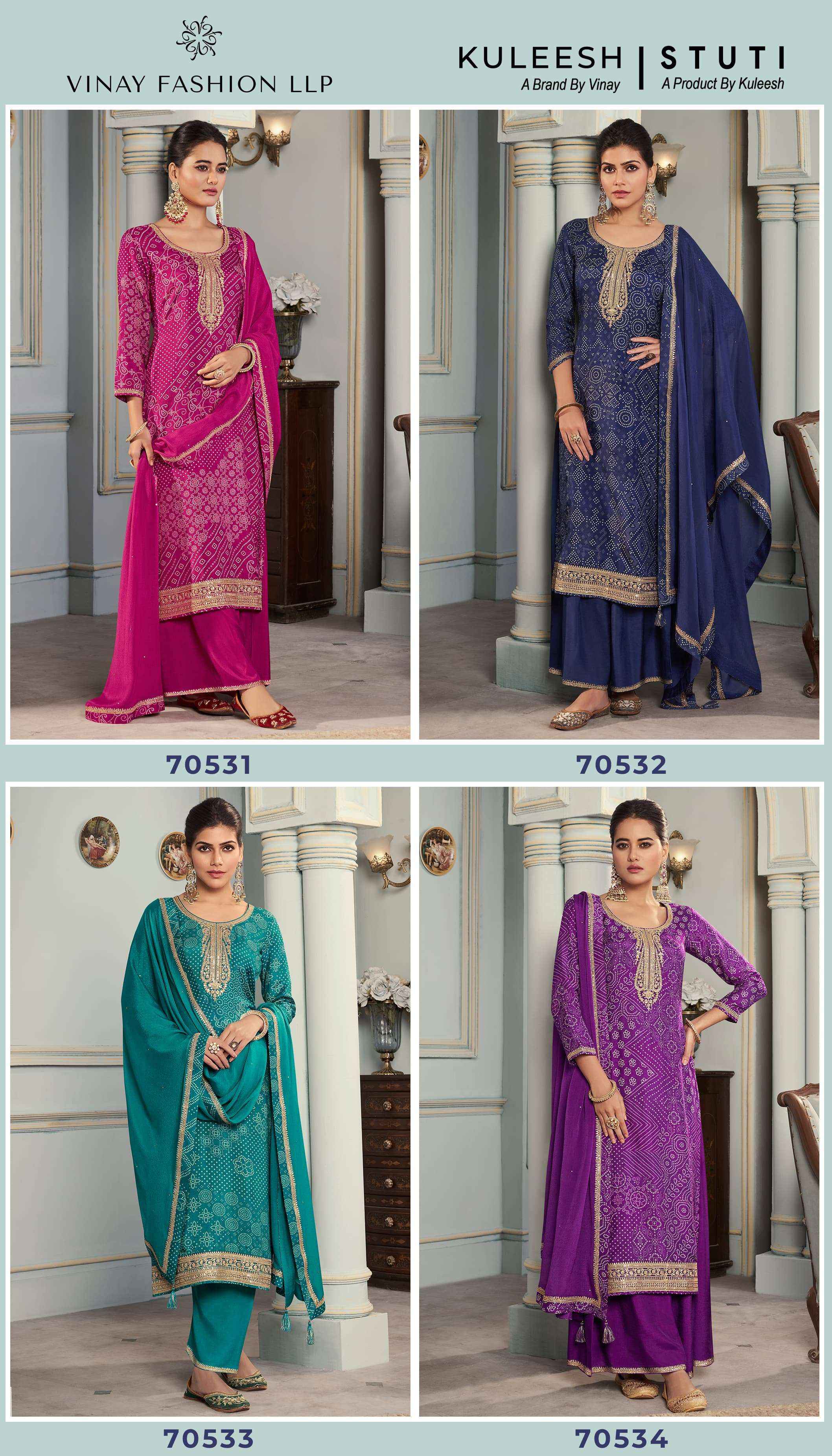 Vinay Fashion Kuleesh Stuti Silk Dress Material 4 pcs Catalogue