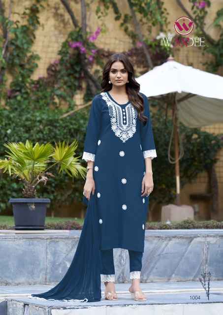 Woodee White Lotus Rayon Kurti Combo 6 pcs Catalogue
