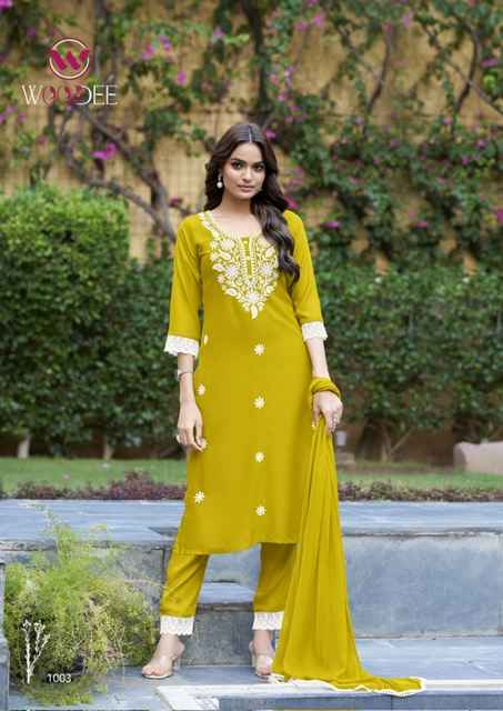 Woodee White Lotus Rayon Kurti Combo 6 pcs Catalogue