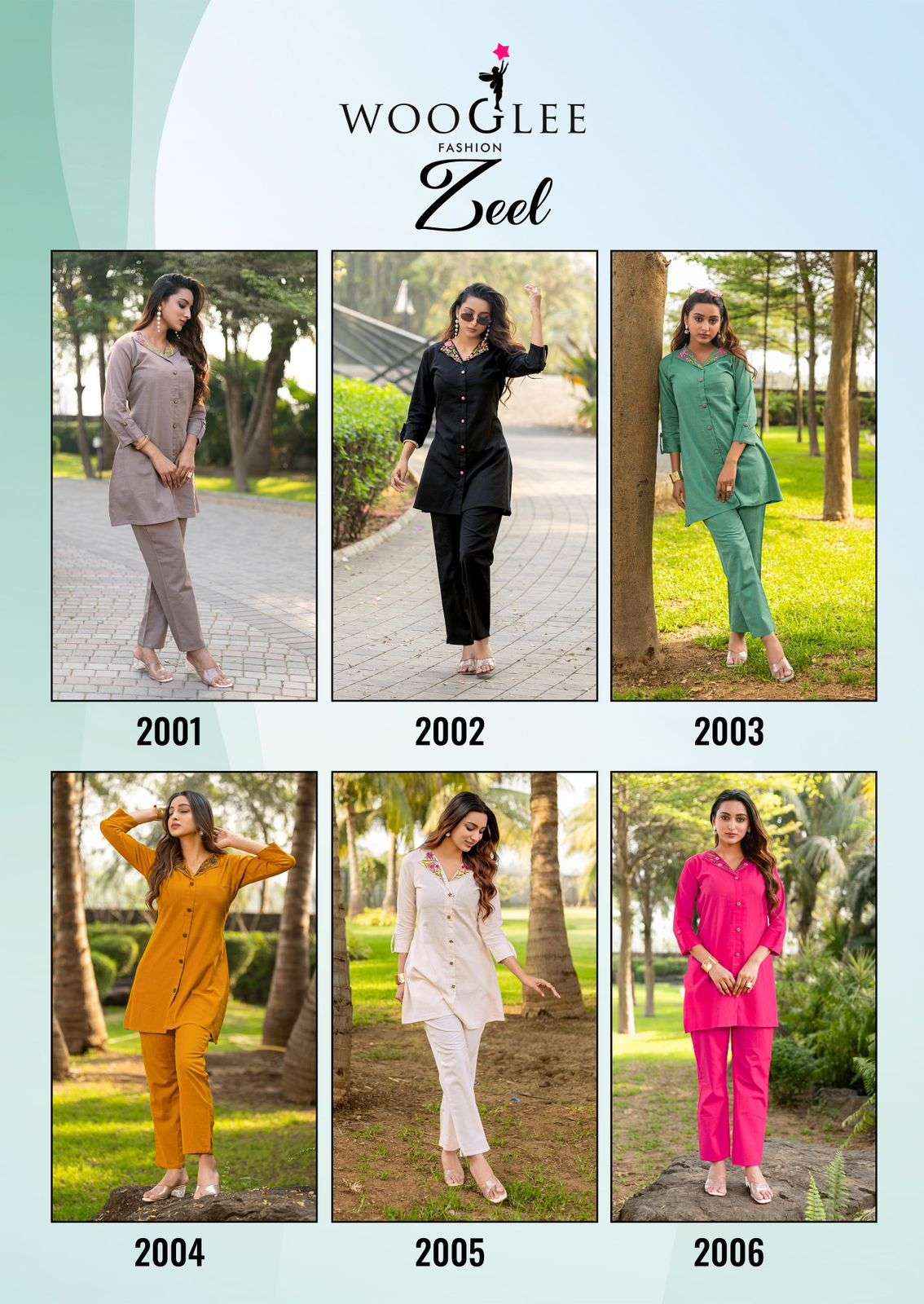 Wooglee Zeel Cotton Co Ord Set 6 pcs Catalogue