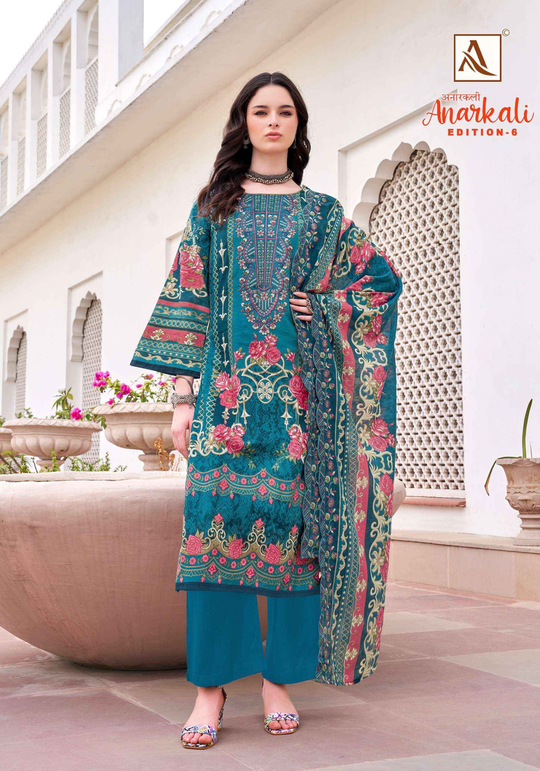 Alok Anarkali Edition 6 Cambric Cotton Dress Material 8 pcs Catalogue