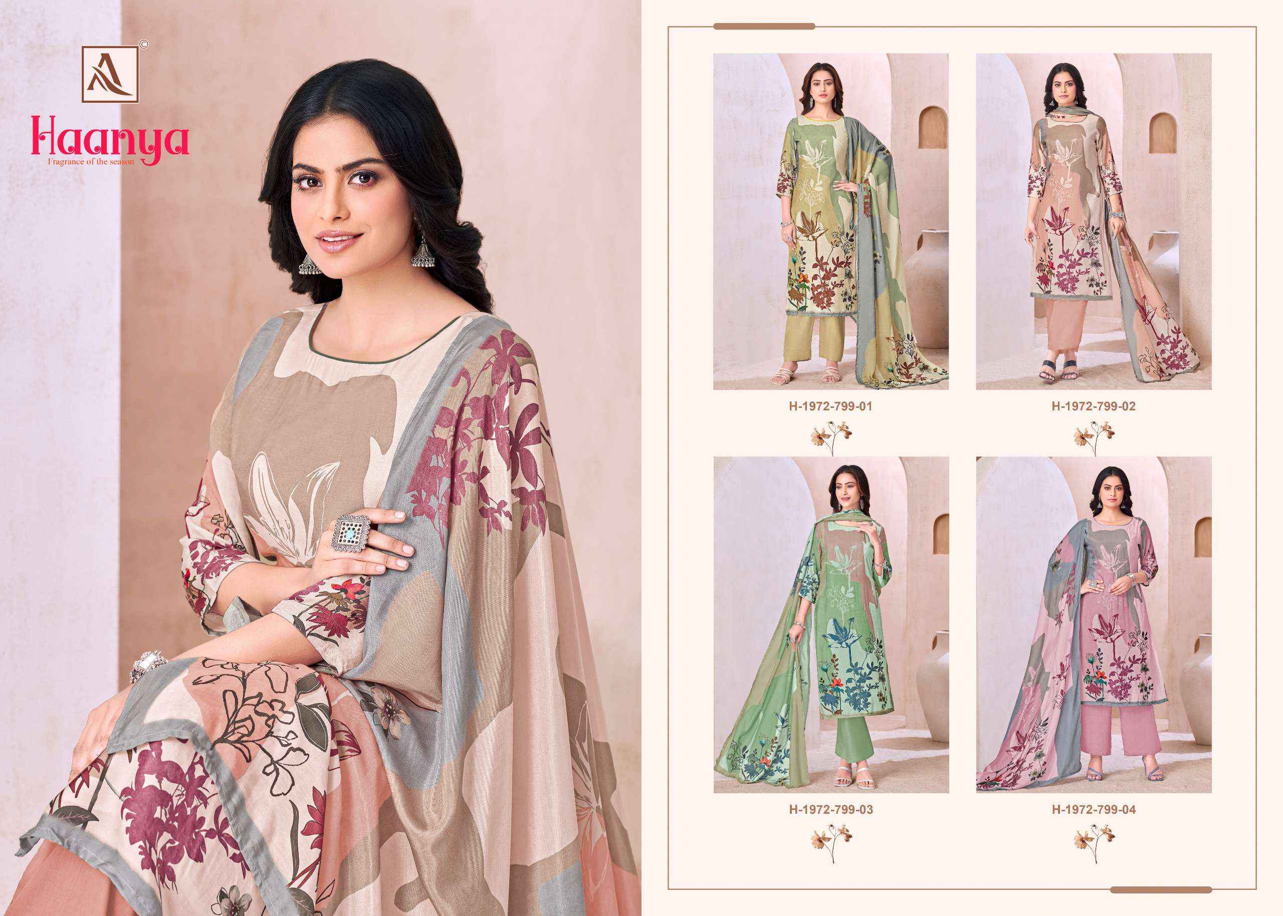 Alok Haanya Muslin Dress Material 4 pcs Catalogue