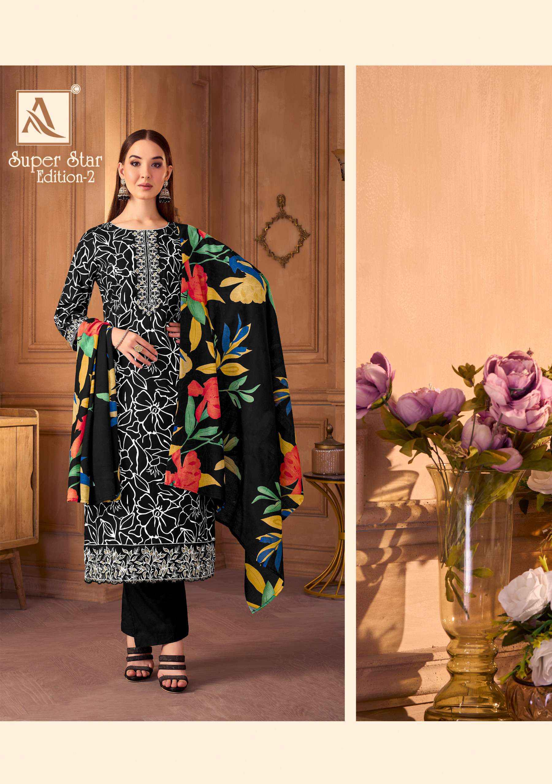 Alok Super Star Edition 2 Cambric Cotton Dress Material 6 pcs Catalogue