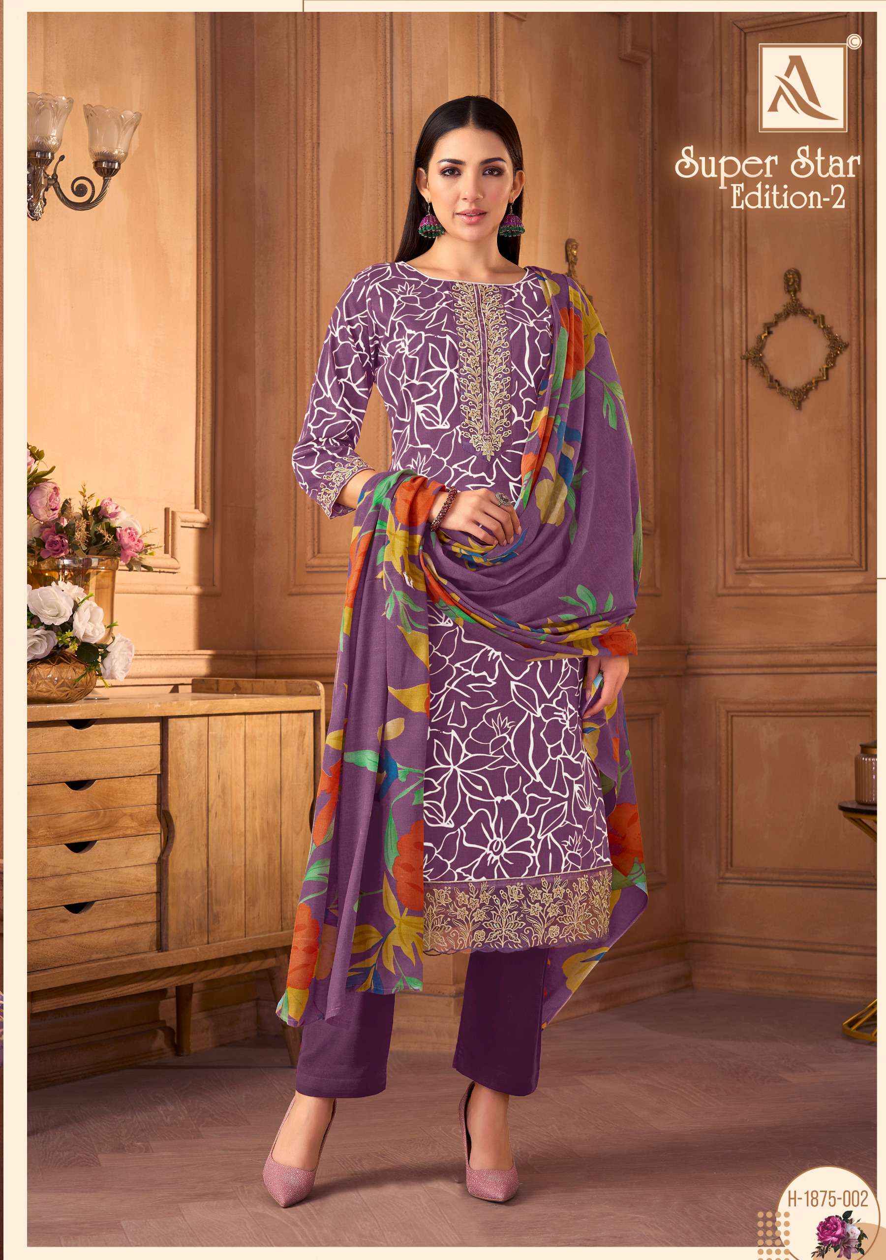 Alok Super Star Edition 2 Cambric Cotton Dress Material 6 pcs Catalogue