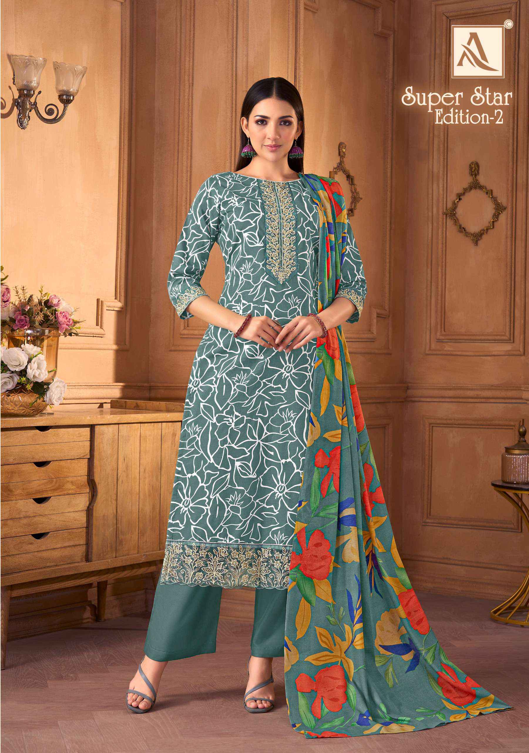 Alok Super Star Edition 2 Cambric Cotton Dress Material 6 pcs Catalogue