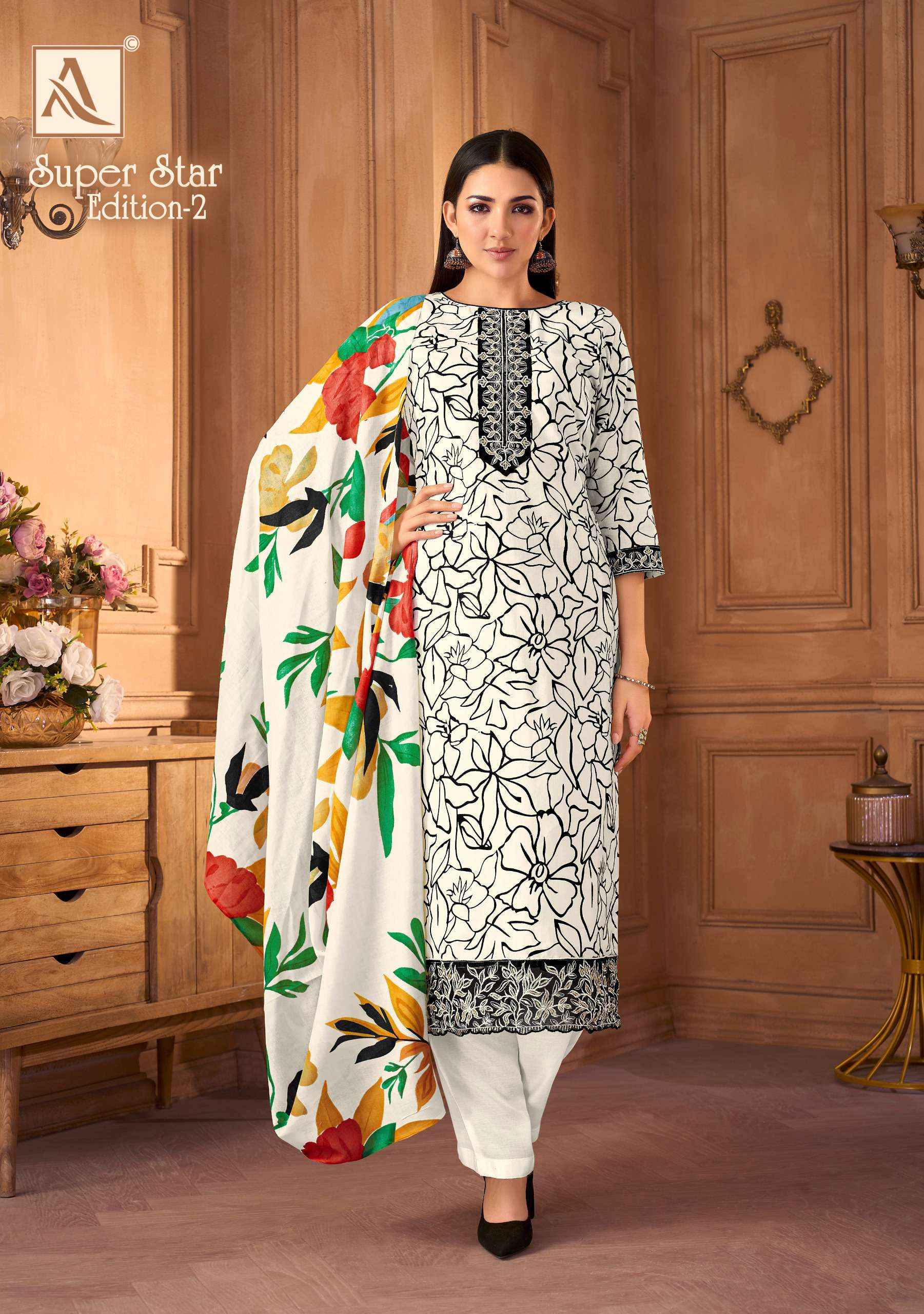 Alok Super Star Edition 2 Cambric Cotton Dress Material 6 pcs Catalogue