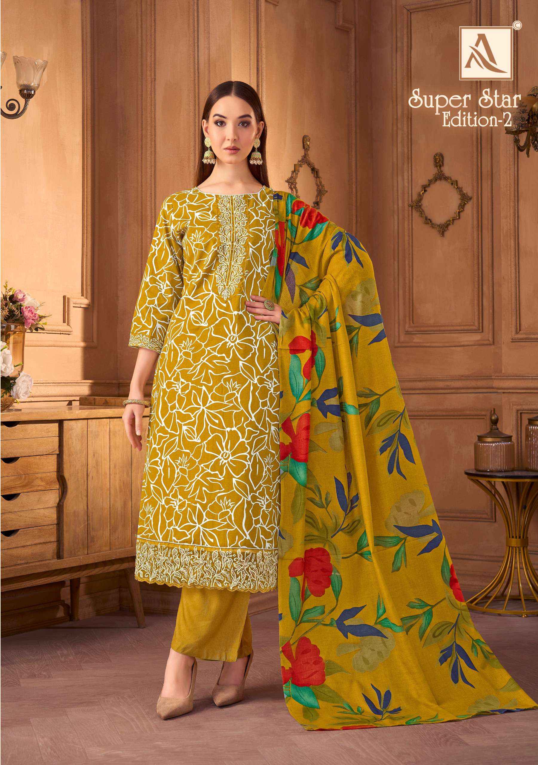 Alok Super Star Edition 2 Cambric Cotton Dress Material 6 pcs Catalogue