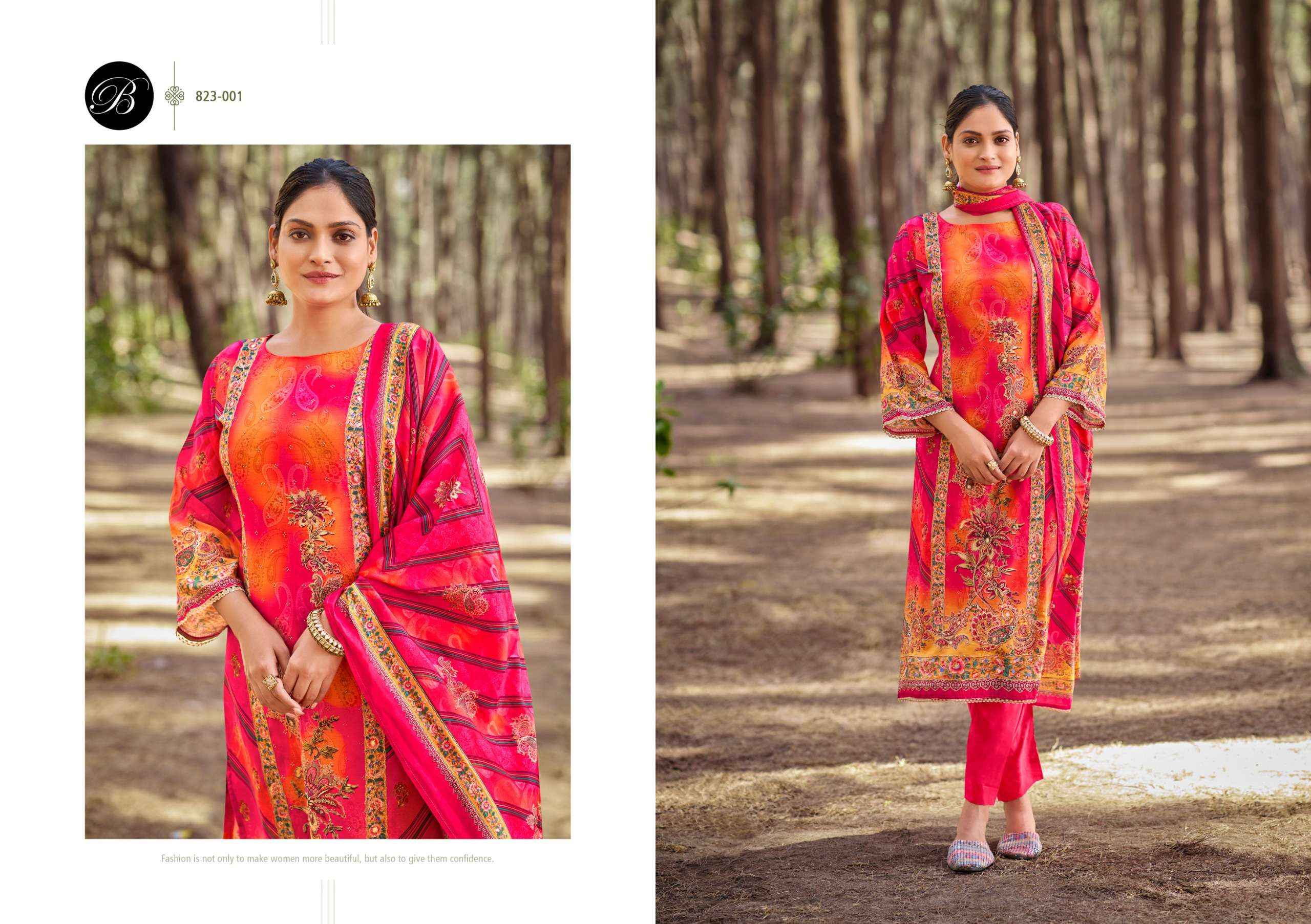Belliza Shabnam Viscose Muslin Dress Material 3 pcs Catalogue