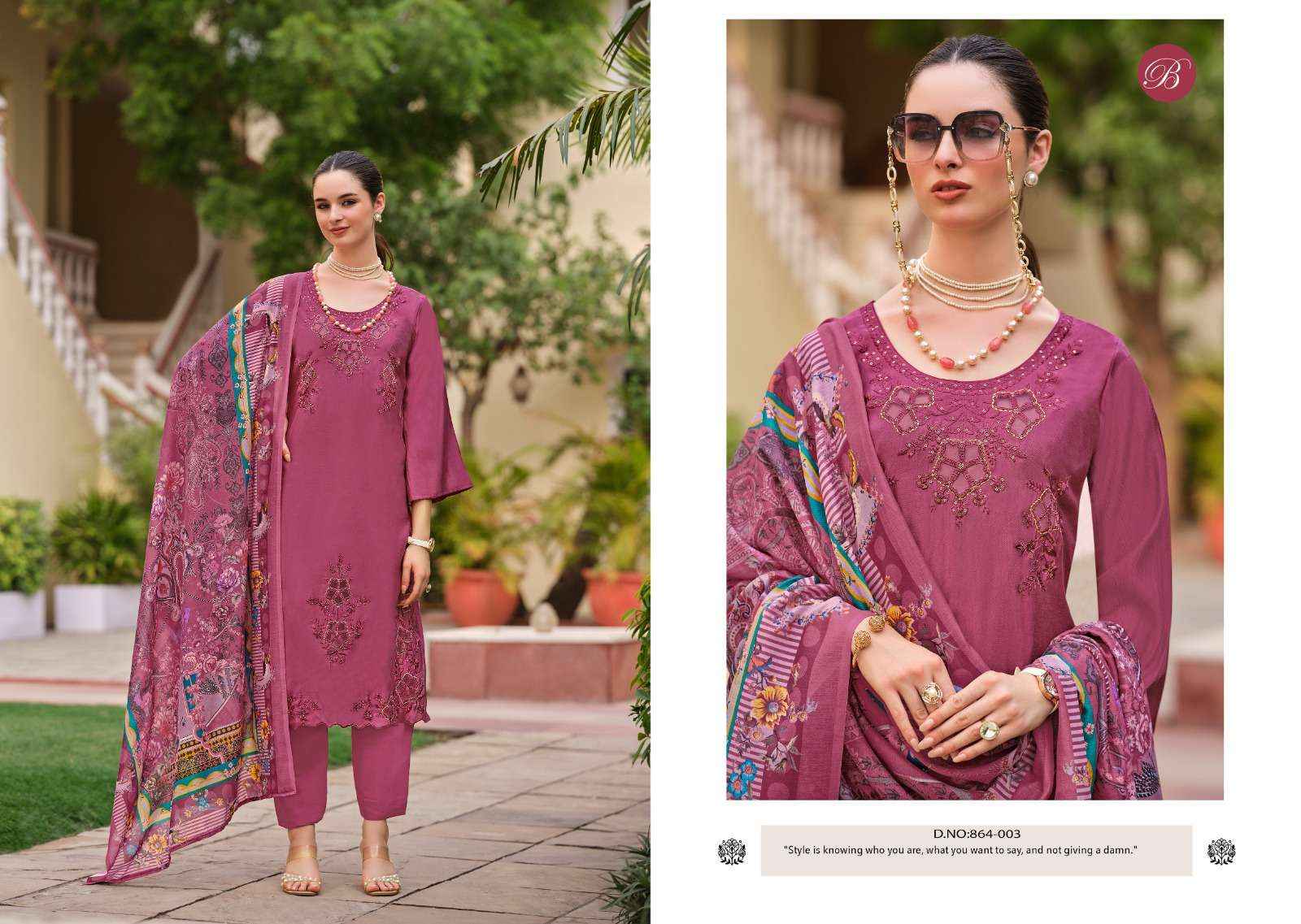 Belliza Zara Roman Silk Dress Material 6 pcs Catalogue