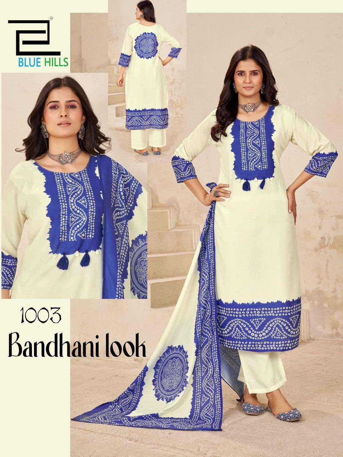 Blue Hills Bhandani Look Muslin Kurti Combo 4 pcs Catalogue