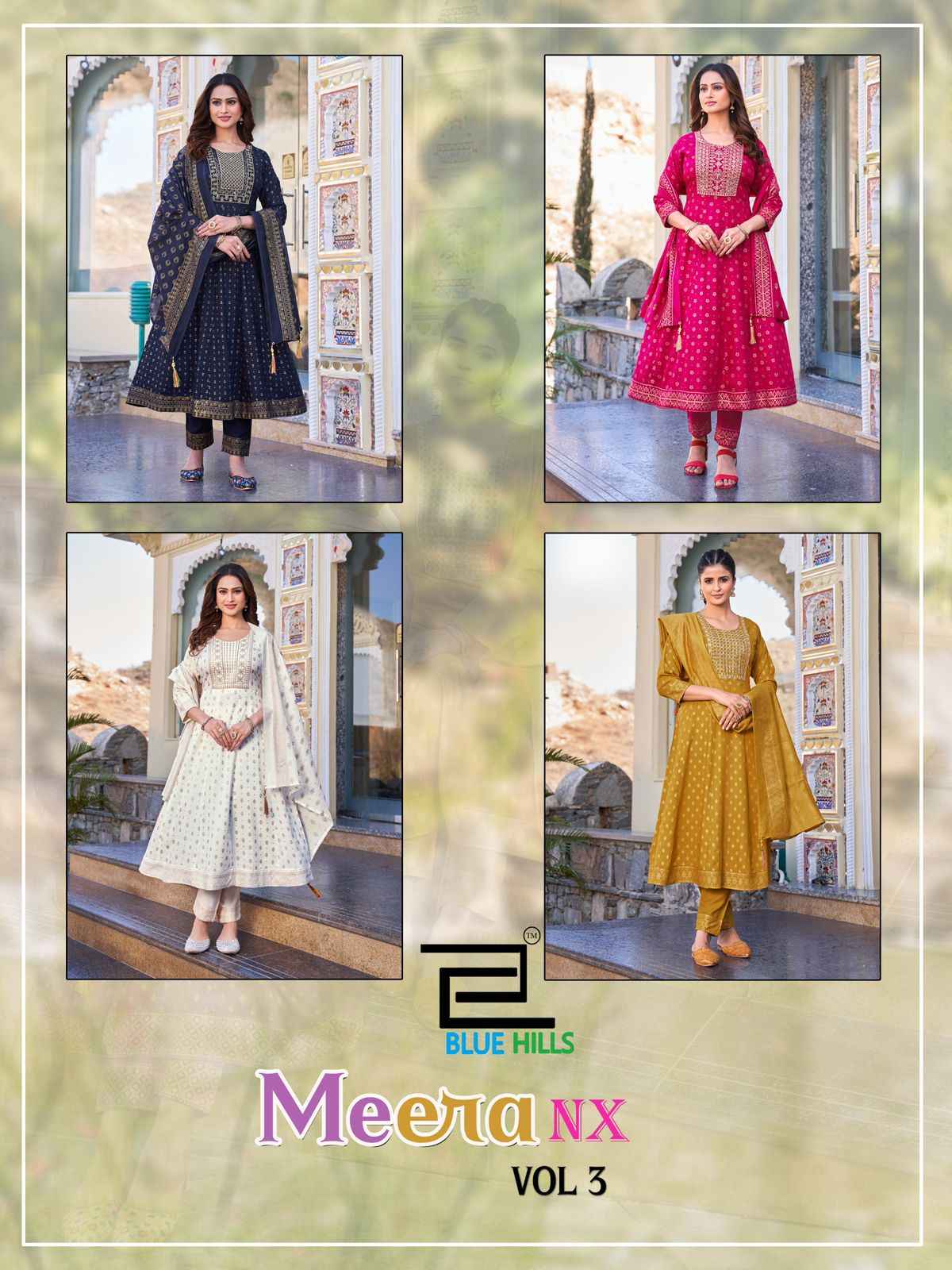 Blue Hills Meera Vol 3 Nx Rayon Kurti Combo 4 pcs Catalogue